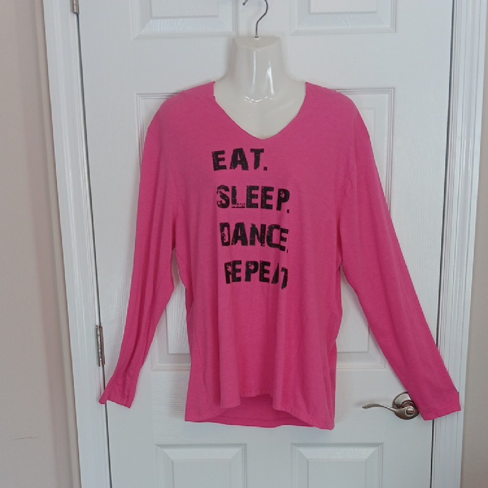 Perfect Tri Women's 2XL Hoodie Pink and Black Graphic Long Sleeve